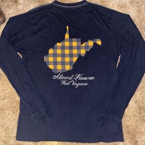 League Navy Long Sleeve Tee with West Virginia Design